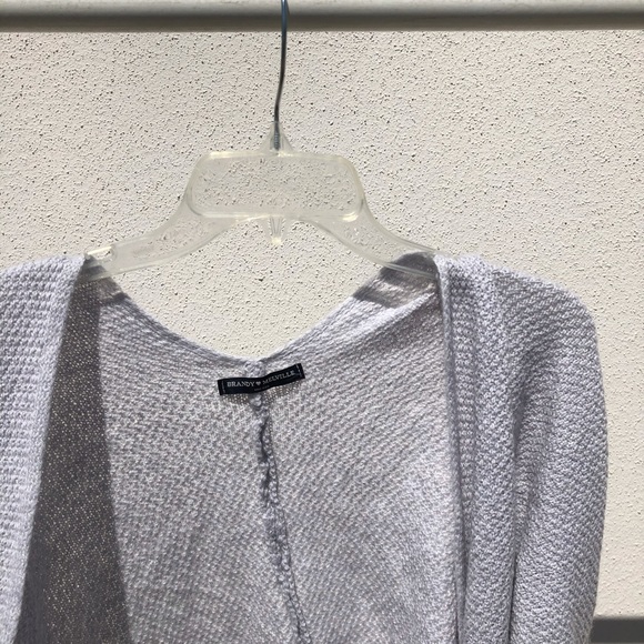 Brandy Melville Light Grey Knit Oversized Cardigan - Picture 2 of 3